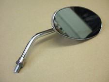 Motorradspiegel Oval, chrom 12,6 x 6,3cm Spiegelmaß. 14cm Ausleger M10x1,25 Gew.
