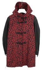 Diesel L-Leo Overcoat Mantel Damen Klein Wollmischung Lammleder Ärmel mit Kapuze