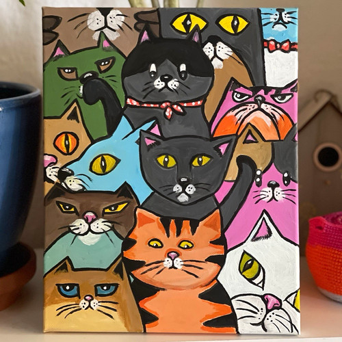 Katzen wandbild auf - auf, leinwand