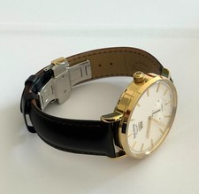 Glashütte Leder Armband Uhr Automatik Bruno Söhnle Vergoldet Gold NEU