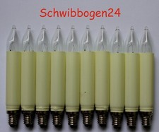 10 Stück 34 V 3 W E10 Schaftkerze SK Glühlampe für Schwibbogen15x105mm