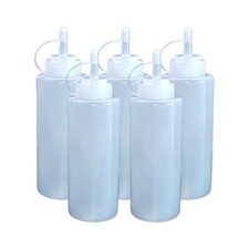 5 Stck. 12oz 360ml Kunststoff Klar Quetschen Sauce Flasche Mayo Spender Flaschen UK