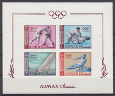 Olympiade 1964 - Judo - AJMAN - Block ungezähnt postfr.