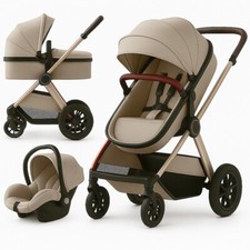 Neugeborenen Kinderwagen Baby Buggy 3 in1 Reisesystem Babywanne Autositz Faltbar Kinderwagen