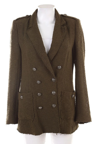 Zara bouclé blazer - zara, grün