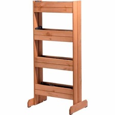 Dobar Vertikalbeet mit 4 Pflanzkästen braun Hochbeet Kräuterbeet Blumenbeet