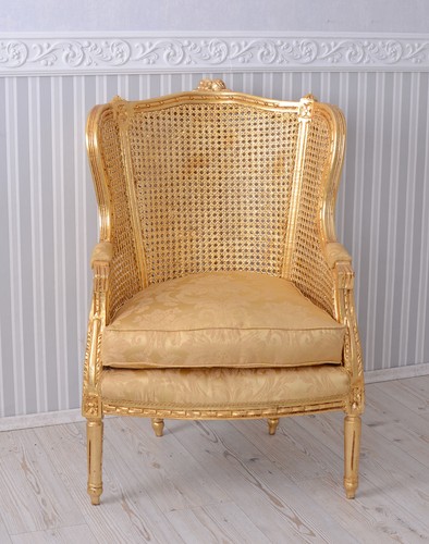 Prunksessel thron gold - gold, holz