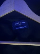 Fred Perry Contrast Taped Track Jacke Schwarz/Weiß Größe L