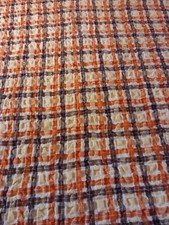 2,00 Meter - Leinen-Viskose Seersucker "Sommer Karo" Farbe Orange