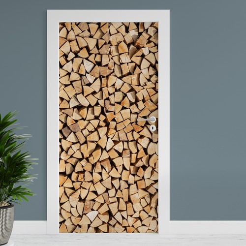 Türfolie holzstapel - türfolie, "holzstapel"