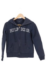 Tommy Hilfiger Sweatjacke Kapuze Logo Blau Gr. XS Baumwolle