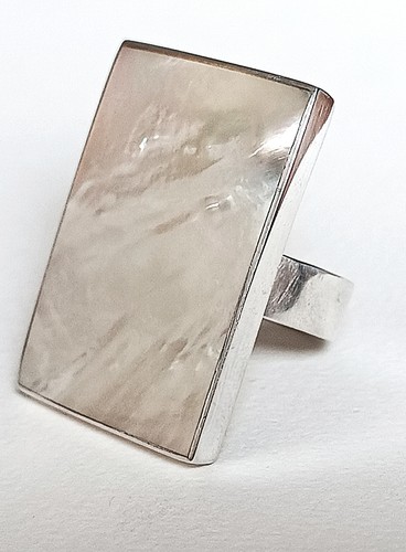 Ring silber perlmutt muschel - ring,