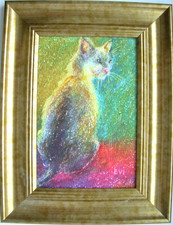 Katze gerahmt Original Öl