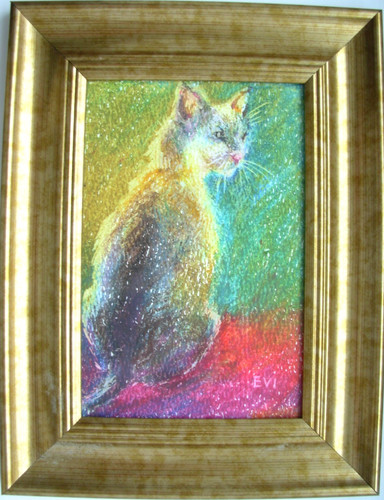 Katze gerahmt original - katze,
