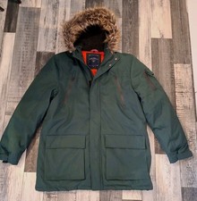 Tokyo Laundry Winterjacke Parka Mantel Fellkapuze Gr. XL Neu Herren Dunkelgrün