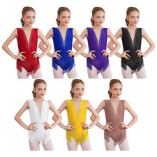 DE Mädchen Turnanzug Tanzbody Einteiler Tanzanzug Tanzanzuzg Glitzer Leotard 