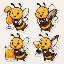 Biene Sticker Set Barkeeper