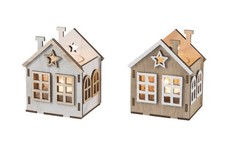 Teelichthaus Deko Holz mit