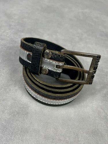 Ledergürtel schwarz silber