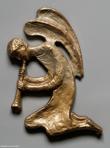 Bronze relief engel mit - relief,