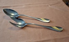 WMF Cromargan Salatbesteck + Vorlege-/Fleischgabel Modell Charme Teilvergoldet
