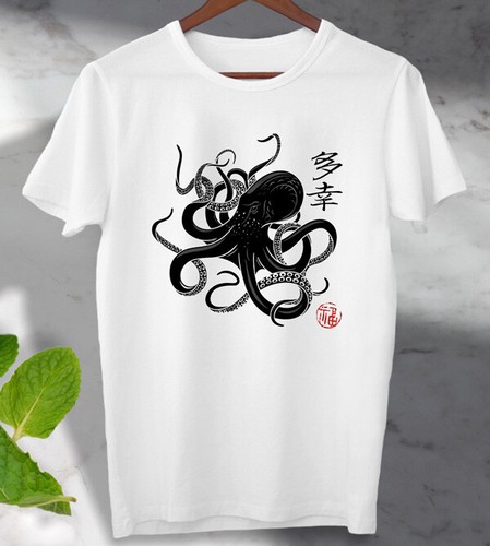 Octopus japanese calligraphy - japanese,