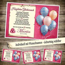 Urkunde zum Geburtstag Individuell 20 30 40 50 60 70 80 90 Geschenk Karte Schild