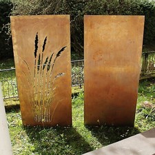 Sichtschutz Element Pampasgras Edelrost Garten Terrasse Deko