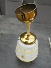 alte kleine Vintage  Doria Deckenlampe Deckenleuchte Glas Midcentury 50er Ja.