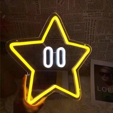 Neon LED Schild Stern Nacht Licht Wand Deko Lampe Beleuchtung Gaming Setup Kiosk