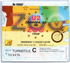 Ticket 1995 zooropa tour - -,