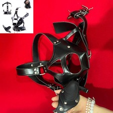 Hauben Kunstleder Kopfmaske BDSM Bondage Fesseln Kopfbedeckung Geschirr Paare