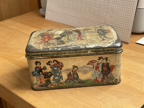 Antike blechdose japan geisha - antike,