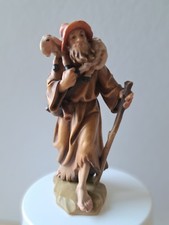 Rainell Krippenfigur "Hirte mit Schulterschaf" 11cm coloriert, Oberstdorf