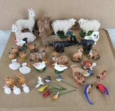 40 Miniatur Tierfiguren Puppenhaus Krippe Wichtel Schaf Vogel Fuchs Hase Hühner