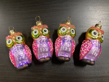 Eule Christbaumschmuck Baumanhänger 4 Stück Eulen 7cm bunt Weihnachtsbaum