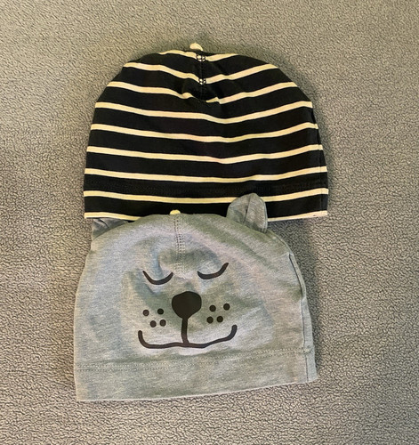 2er set baby jersey mützen - set,