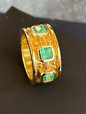 Herrenring Gold 750 / AAA Smaragde (Kolumb.) / Größe 70, Gewicht ca. 30 Gramm