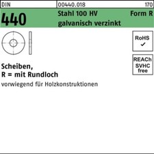 50er PACK(Stk)  000440001080175000 Scheibe DIN 440 R 17,5x 56 x 5 Stahl 100 HV g