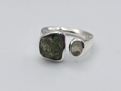 Moldavit ring 925 silber - moldavit,