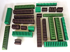 24x Besteckhalter f. Schubladen Besteckhalterung grün und braun Filz Kunststoff