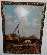 Orig. Ölg.: Pferde an der