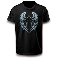 Engel T-Shirt mit Flügeln Dark Angel Design Schwarz Gothic Biker Herren