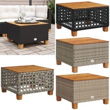 Gartentisch Couchtisch Beistelltisch 55x55x36 cm Poly Rattan Akazienholz vidaXL