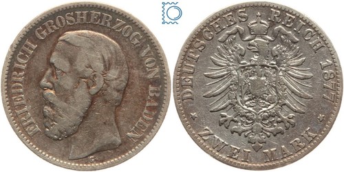 Baden mark 1877 friedrich - baden, 2