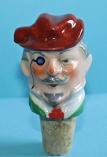 Alte Goebel Porzellan Schnapsnase Monokel / Ausgießer / Pourer Man Head Verseur
