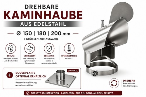 Kaminhaube edelstahl drehbar - edelstahl,