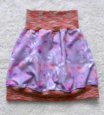 Mädchen Rock Ballonrock Jerseyrock Gr. 98 Blumen Flieder Handmade