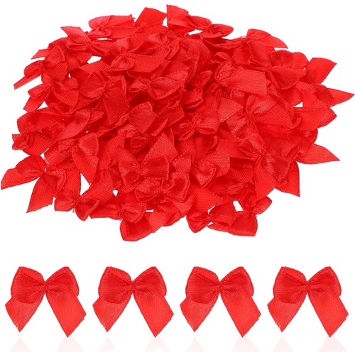 100 mini rote satin schleifen - mini,