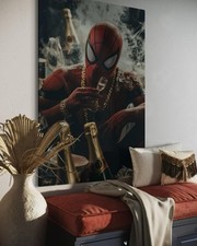 Spider Man Leinwand Bild Cool Farbig Stil Pop-Art Superhelden Kunst Party